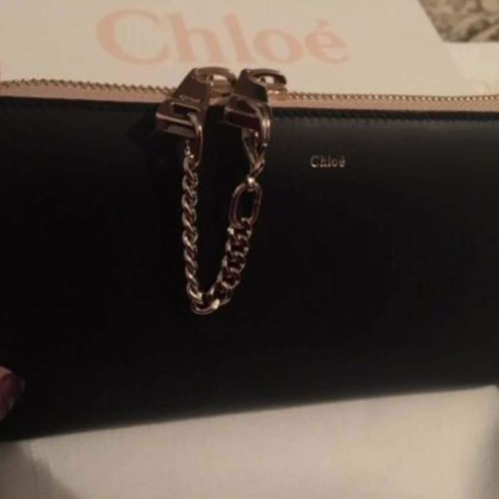CHLOÉ Baylee Two-Tone Leather Continental Wallet!